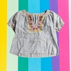 Madewell Embroidered Blouse l Size Small